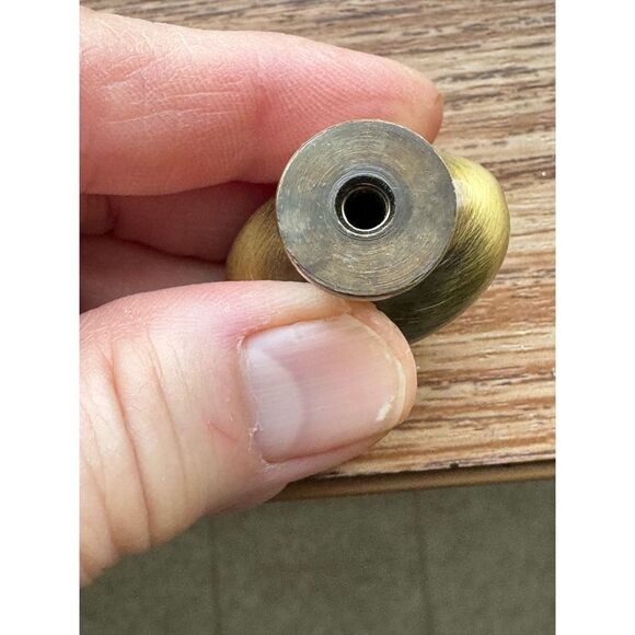 Oval Brass Metal Drawer Pulls Cabinet Knobs Handles Heavy Set of 10 1.25" Wide - Picture 9 of 12
